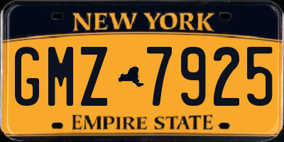 NY license plate GMZ7925