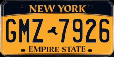 NY license plate GMZ7926