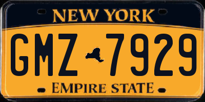 NY license plate GMZ7929