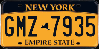 NY license plate GMZ7935