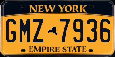 NY license plate GMZ7936