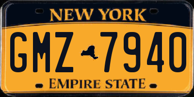 NY license plate GMZ7940