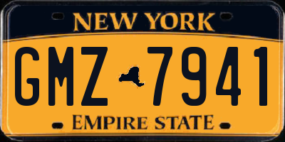 NY license plate GMZ7941
