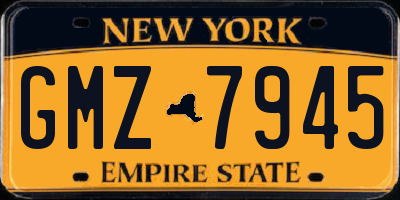 NY license plate GMZ7945