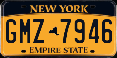 NY license plate GMZ7946
