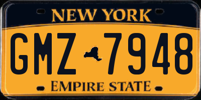 NY license plate GMZ7948