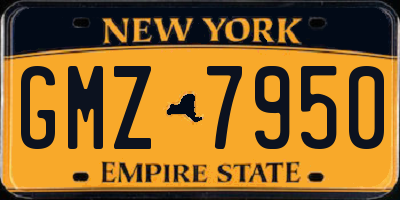 NY license plate GMZ7950