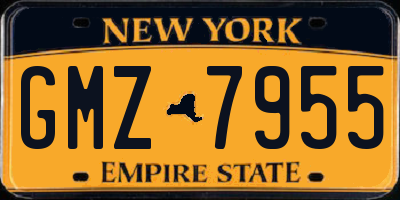 NY license plate GMZ7955