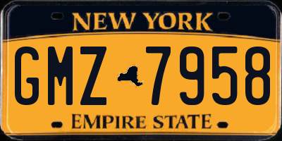NY license plate GMZ7958
