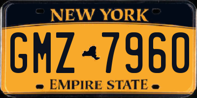 NY license plate GMZ7960