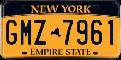 NY license plate GMZ7961