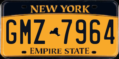 NY license plate GMZ7964