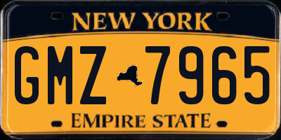 NY license plate GMZ7965