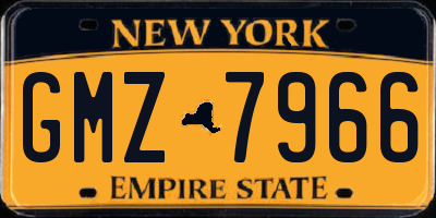 NY license plate GMZ7966