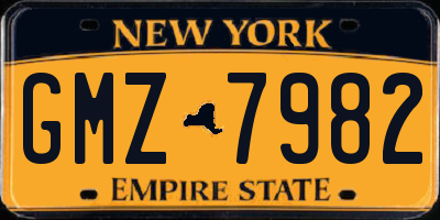 NY license plate GMZ7982