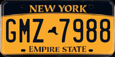 NY license plate GMZ7988