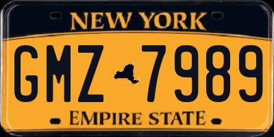 NY license plate GMZ7989