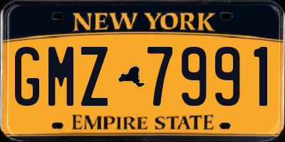 NY license plate GMZ7991