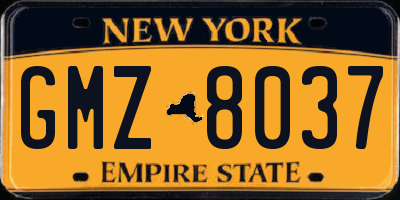 NY license plate GMZ8037