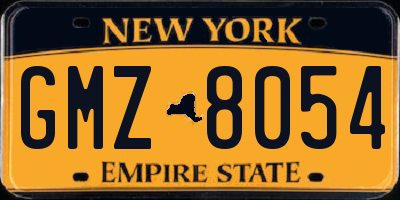 NY license plate GMZ8054