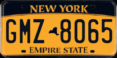 NY license plate GMZ8065