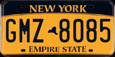 NY license plate GMZ8085