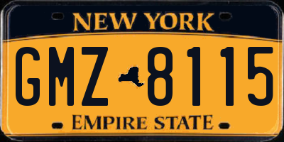 NY license plate GMZ8115