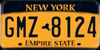 NY license plate GMZ8124
