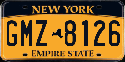 NY license plate GMZ8126