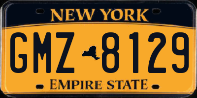NY license plate GMZ8129