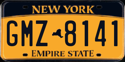 NY license plate GMZ8141
