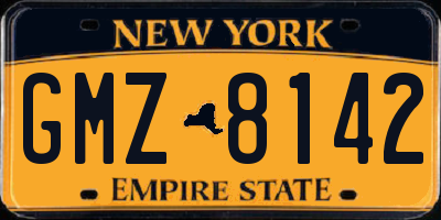 NY license plate GMZ8142