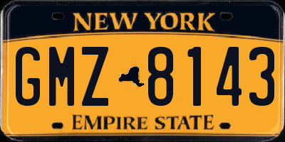NY license plate GMZ8143