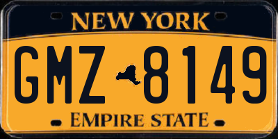 NY license plate GMZ8149