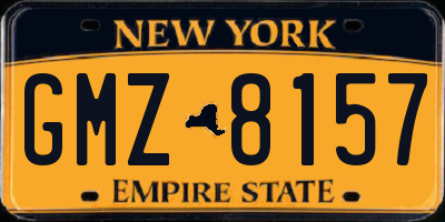 NY license plate GMZ8157