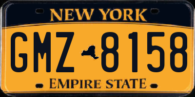 NY license plate GMZ8158