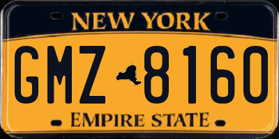 NY license plate GMZ8160