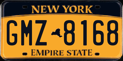 NY license plate GMZ8168