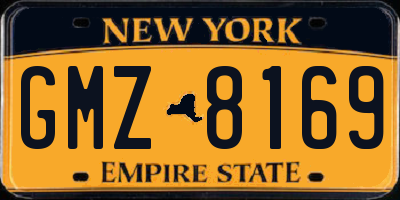 NY license plate GMZ8169