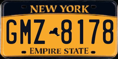 NY license plate GMZ8178