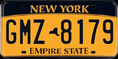 NY license plate GMZ8179