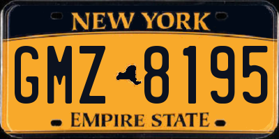 NY license plate GMZ8195