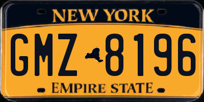 NY license plate GMZ8196