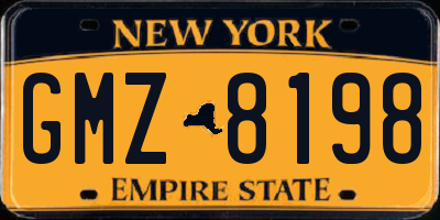 NY license plate GMZ8198
