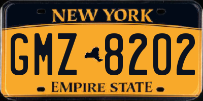 NY license plate GMZ8202