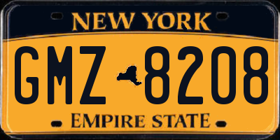 NY license plate GMZ8208