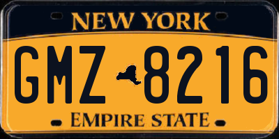 NY license plate GMZ8216