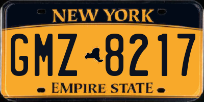 NY license plate GMZ8217