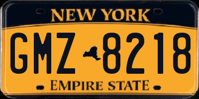 NY license plate GMZ8218