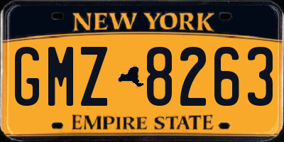 NY license plate GMZ8263